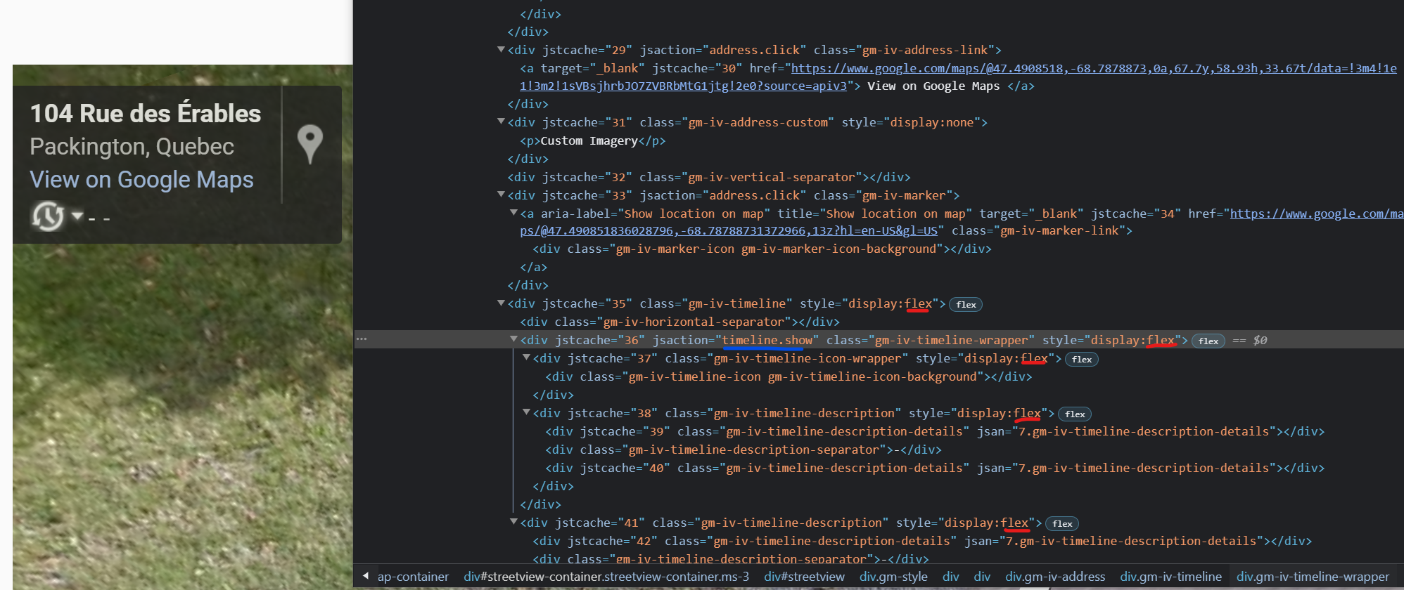 Image 3: Hidden time period select in the HTML returned by Google